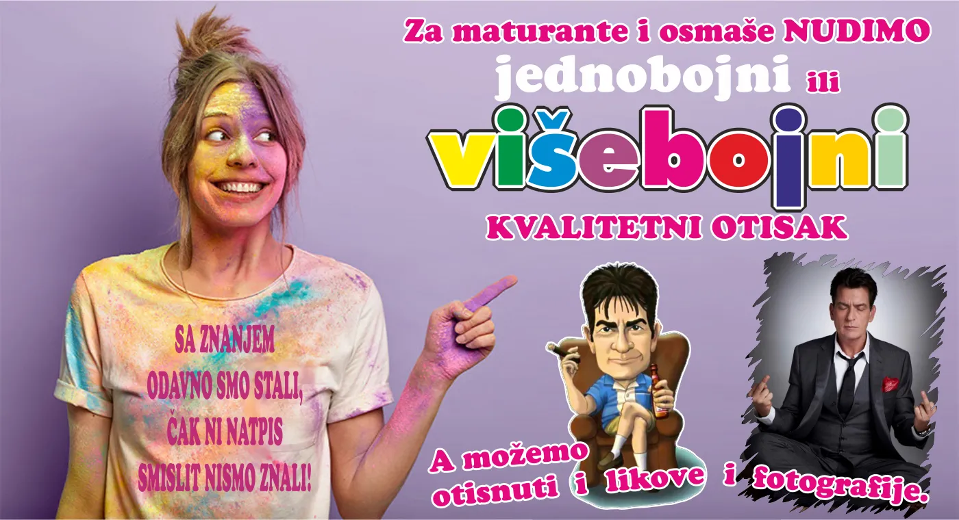 Majice za maturante. Majice za norijadu. Majice za osmase.