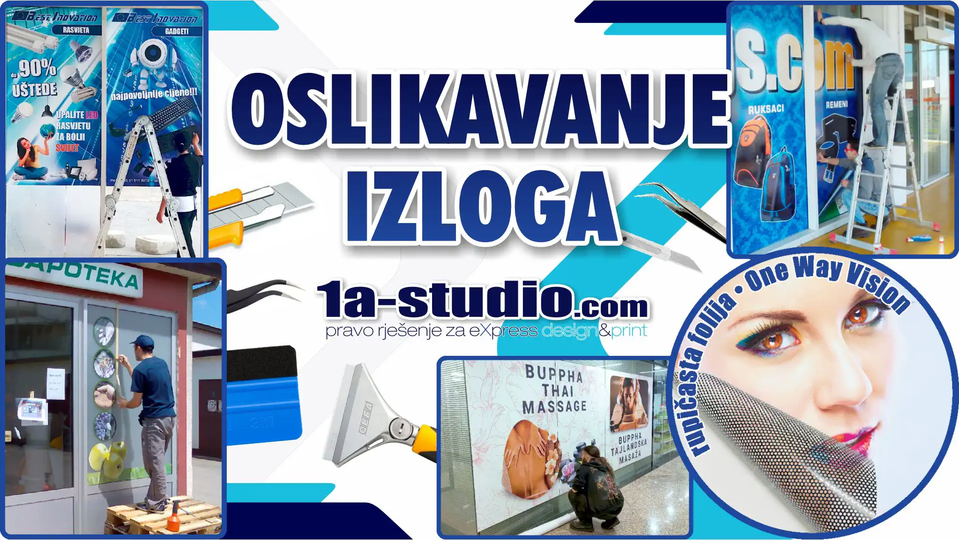 Naljepnice za prozore. Folije za stakla. Primjeri nekih naših oslikavanja izloga.