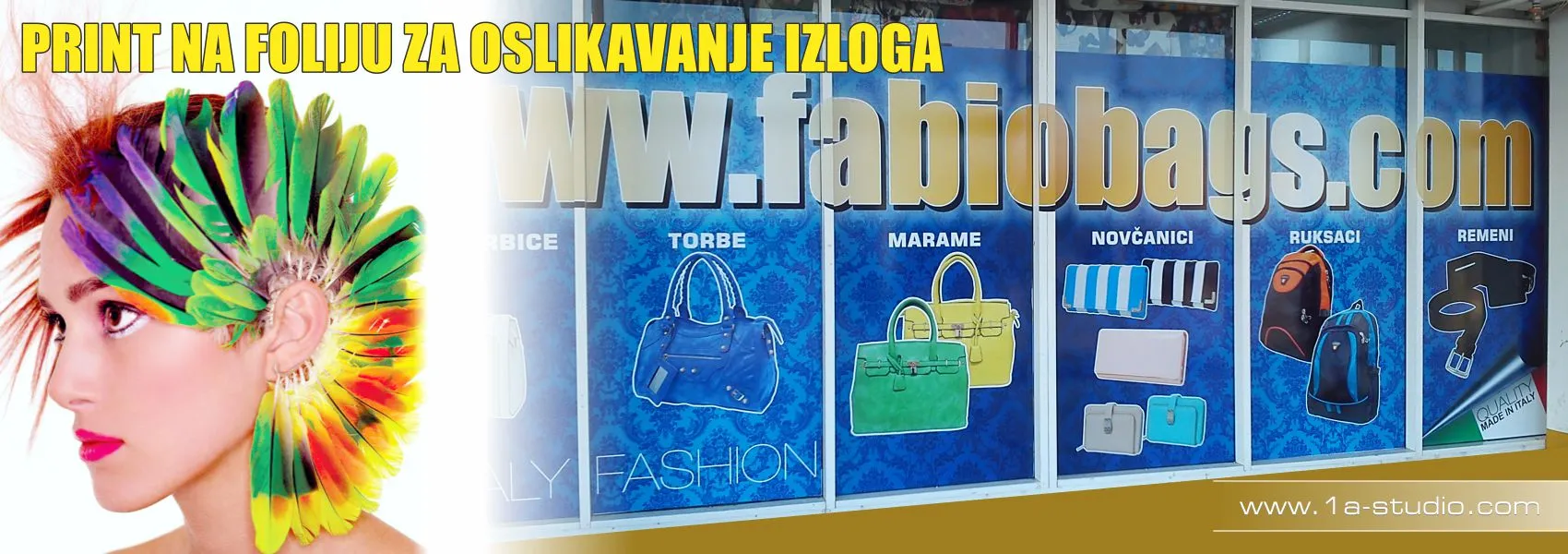 Tisak na foliju za oslikavanje izloga.