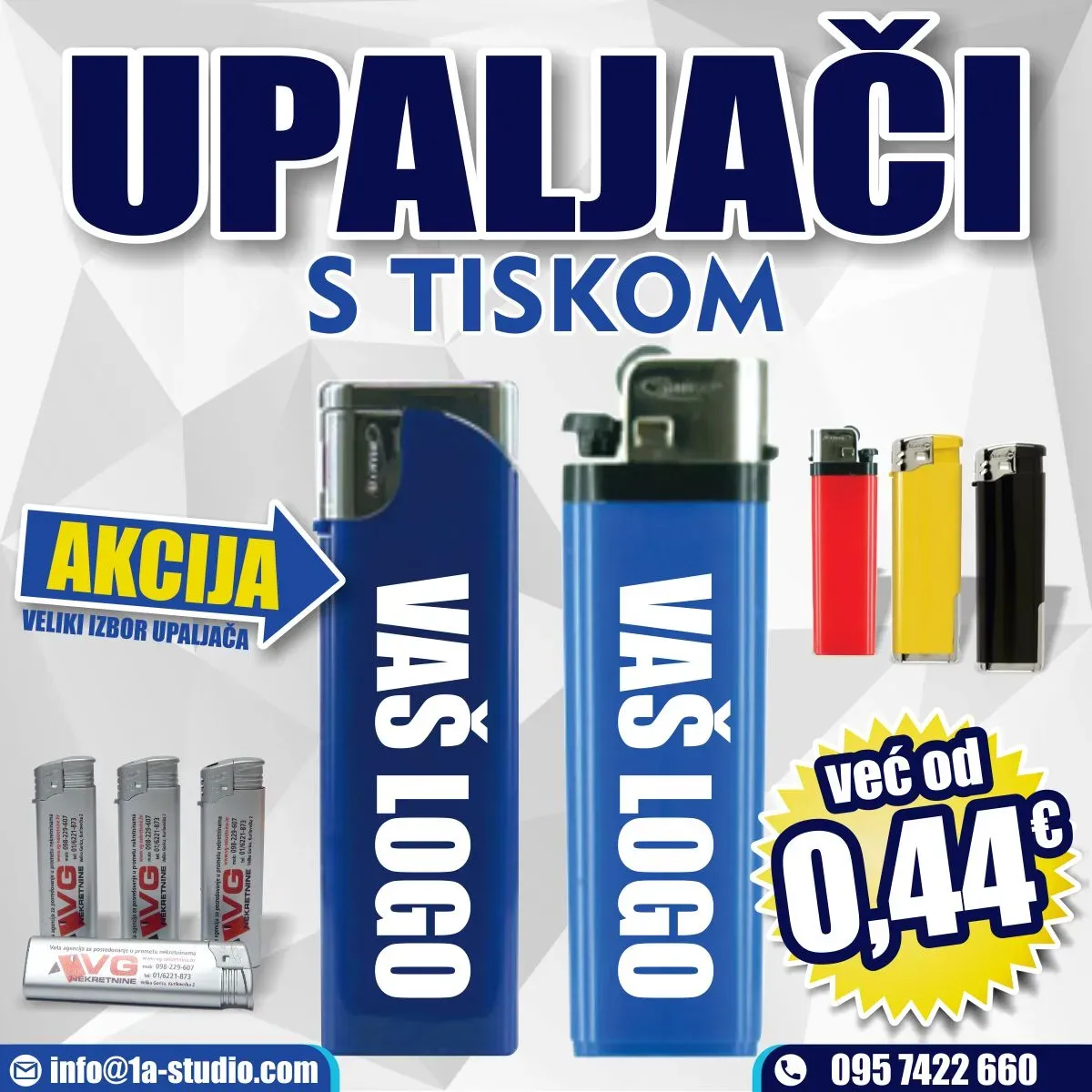 Upaljači sa tiskom. UV tisak na upaljače. Najbolja cijena.