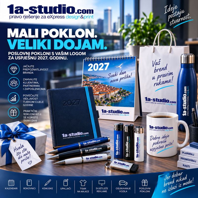 Poslovni pokloni, kalendari i rokovnici 2027. – 1A-Studio